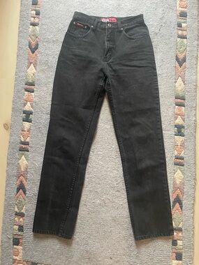 BLUE EAGLE Vintage Black High-Rise Straight Jeans